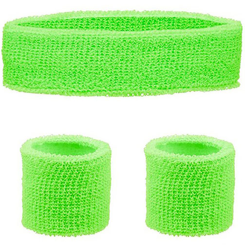 Neon Green Sweatband Set