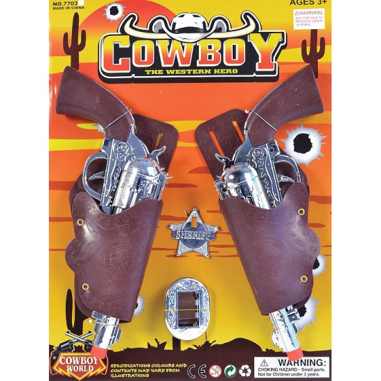 Cowboy Double Gun & Holster Set 