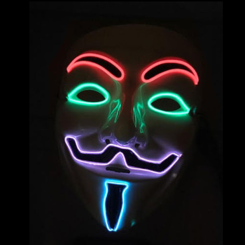 LED Multicoloured V for Vendetta Mask