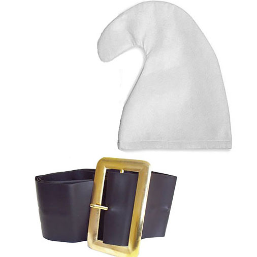 Smurf Hat And Belt Set - White 