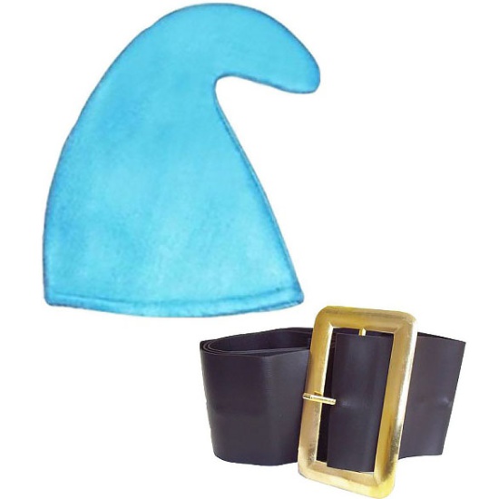 Smurf Hat And Belt Set - Turquoise