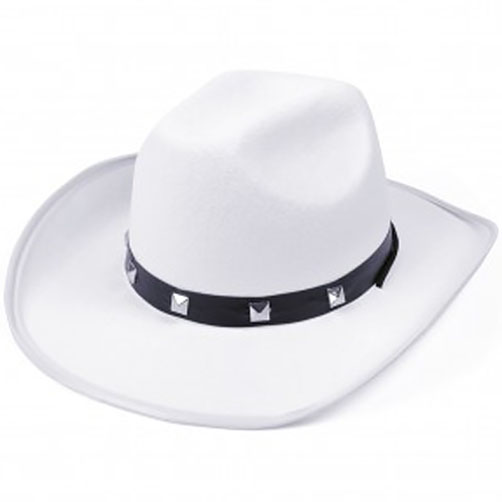 Studded Cowboy Hats - White