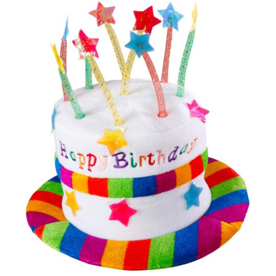 Multi-Coloured Birthday Cake Hat