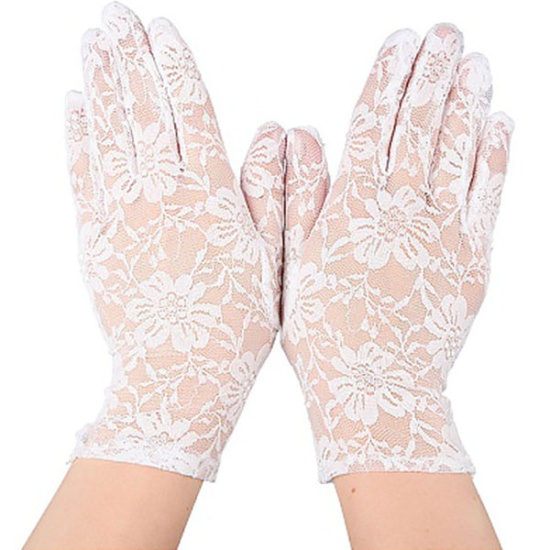 Short Lace Gloves (White)