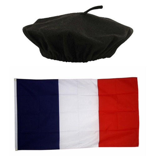 French Flag & Black Beret