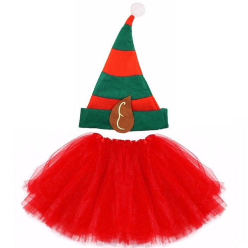 Elf Hat & Tutu Set - Red