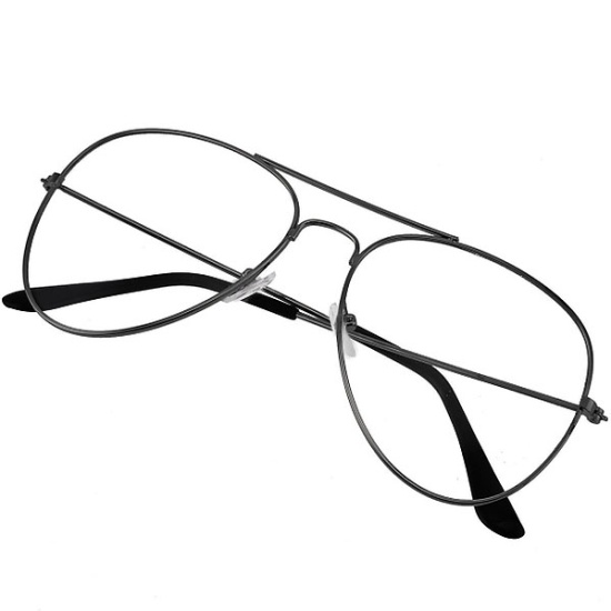 Aviator Glasses Clear (Black)