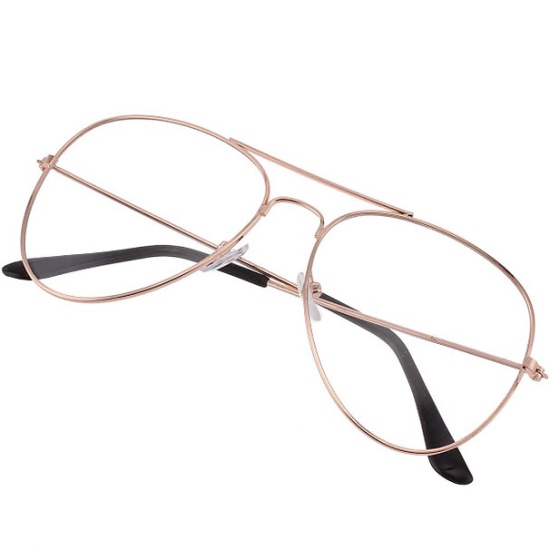 Aviator Glasses Clear (Rose Gold)