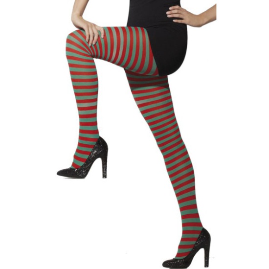 Red and Green Striped Tights