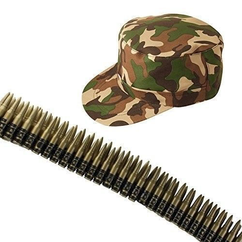 Army Hat and Bullet Belt