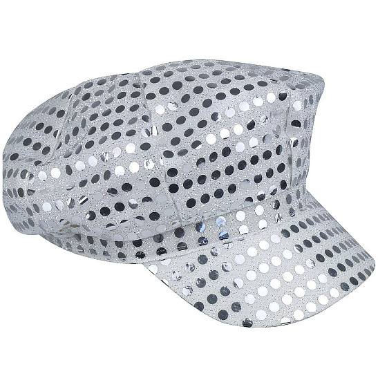 Sequin Disco Cap - Silver