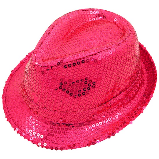 Hot Pink Sequin Gangster Hat