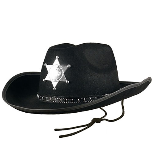 Cowboy Hat With Star - Black