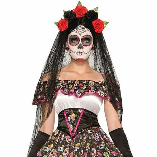 Day Of The Dead Veil Headband