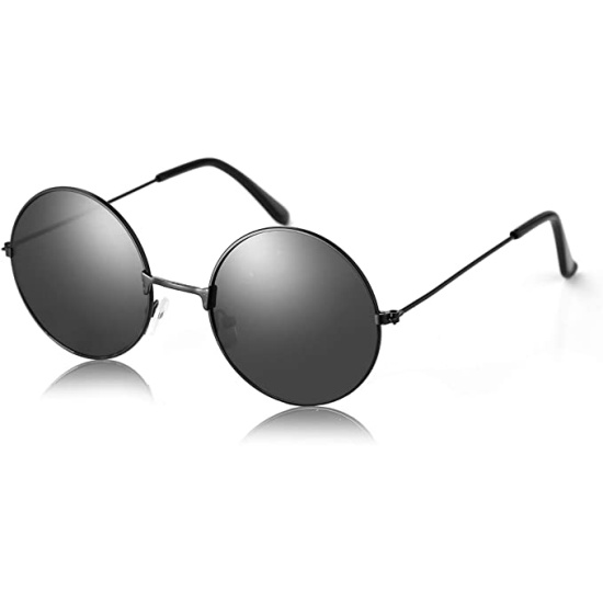 Lennon Glasses - Black with Black Frames
