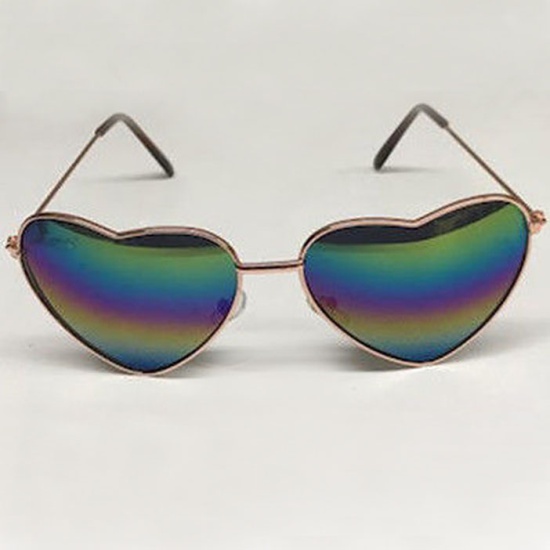 Heart Glasses Mirrored (Rainbow)