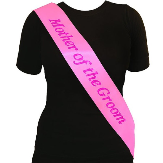 Mother of the Groom Sash (Pink/Pink Text)