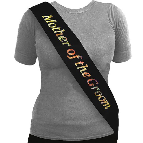 Mother of the Groom Sash (Black/Holographic)