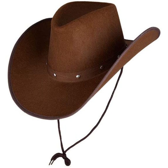 Texan Cowboy Hat - Dark Brown