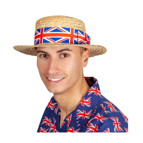 Union Jack Straw Boater