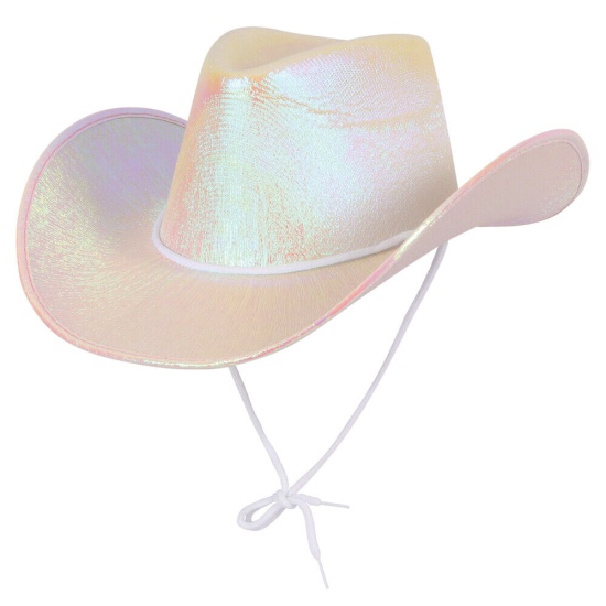 White Iridescent Cowboy Hat