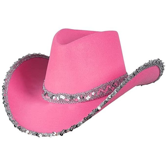 Pink Sequin Cowboy Hat