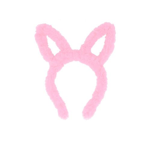 Pink Fluffy Bunny Ears Headband