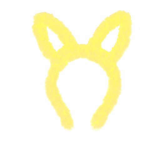 Yellow Fluffy Bunny Ears Headband