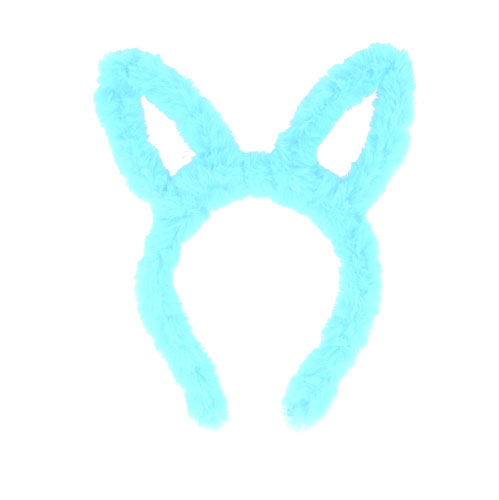 Blue Fluffy Bunny Ears Headband