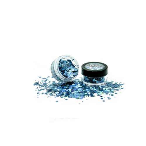 Holographic Chunky Glitter Pots - Cosmic Blue