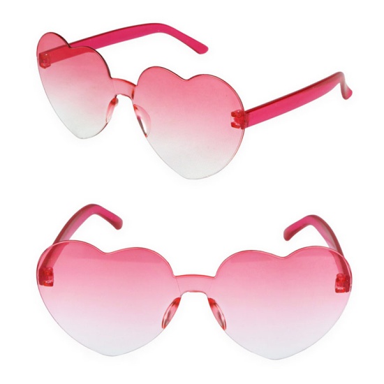 Pink Ombre Frameless Heart Glasses