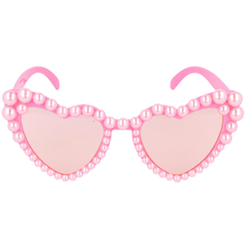 Pink Pearl Heart Shape Glasses 